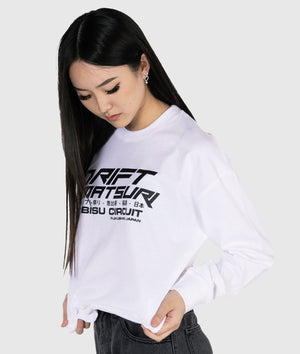 Womens Drift Matsuri Track Tee - White - Hardtuned