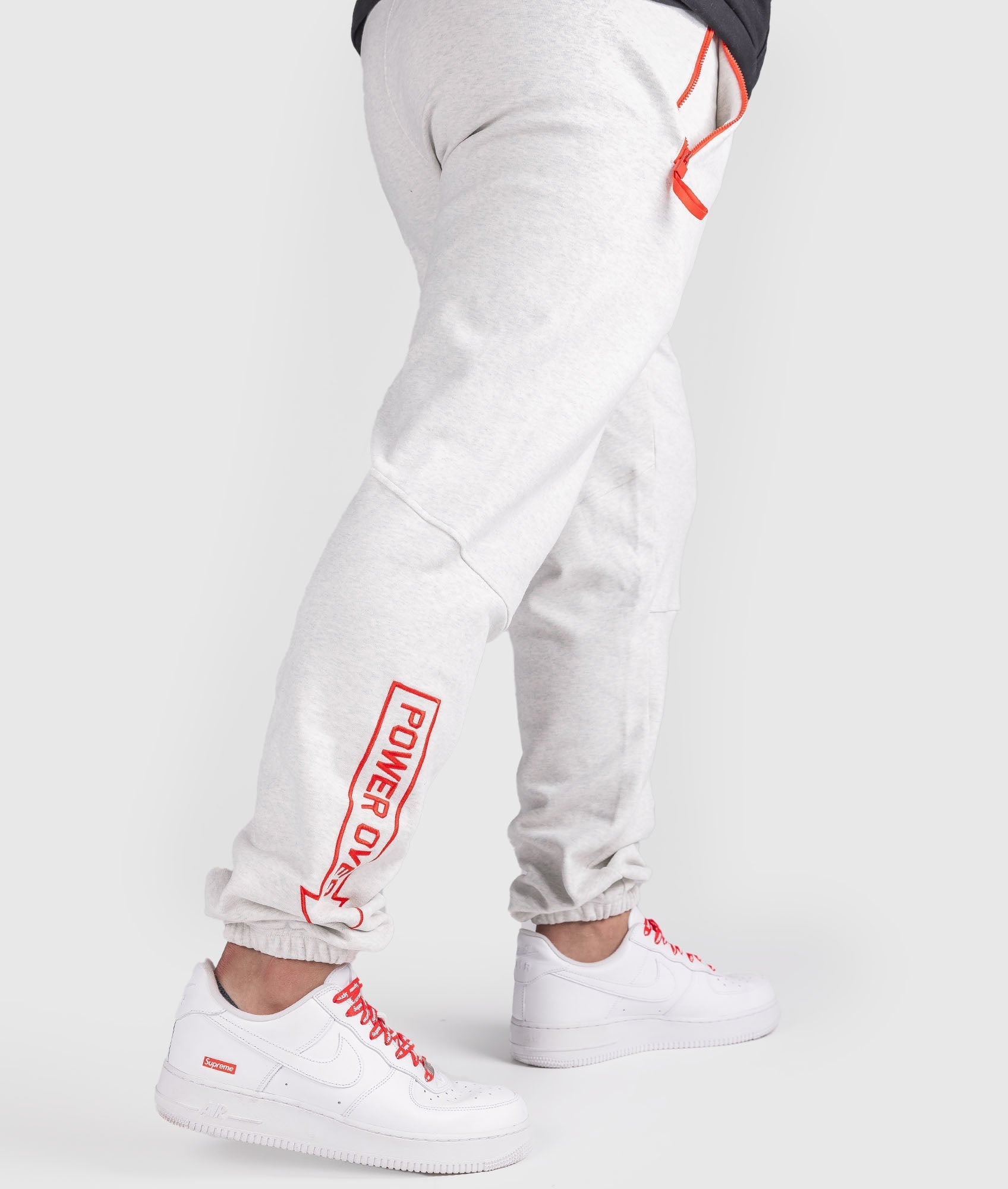 パンツ [pehrt] Speed Logo Track Pants Clutch Kick P1 Fleece Track Pants - White - Hardtuned