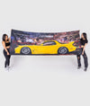 Giant Mazda RX7 Yellow Garage Flag - Hardtuned