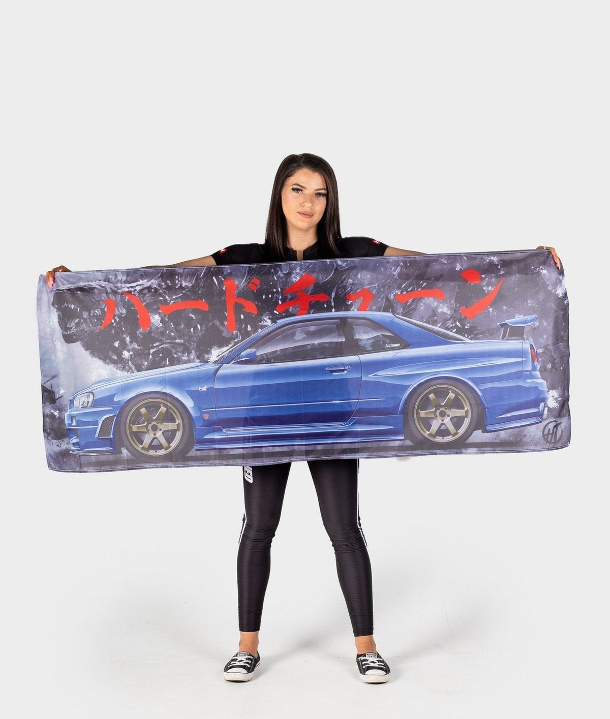 GODZILLA Edition Nissan Skyline R34 GTR Garage Flag - Hardtuned