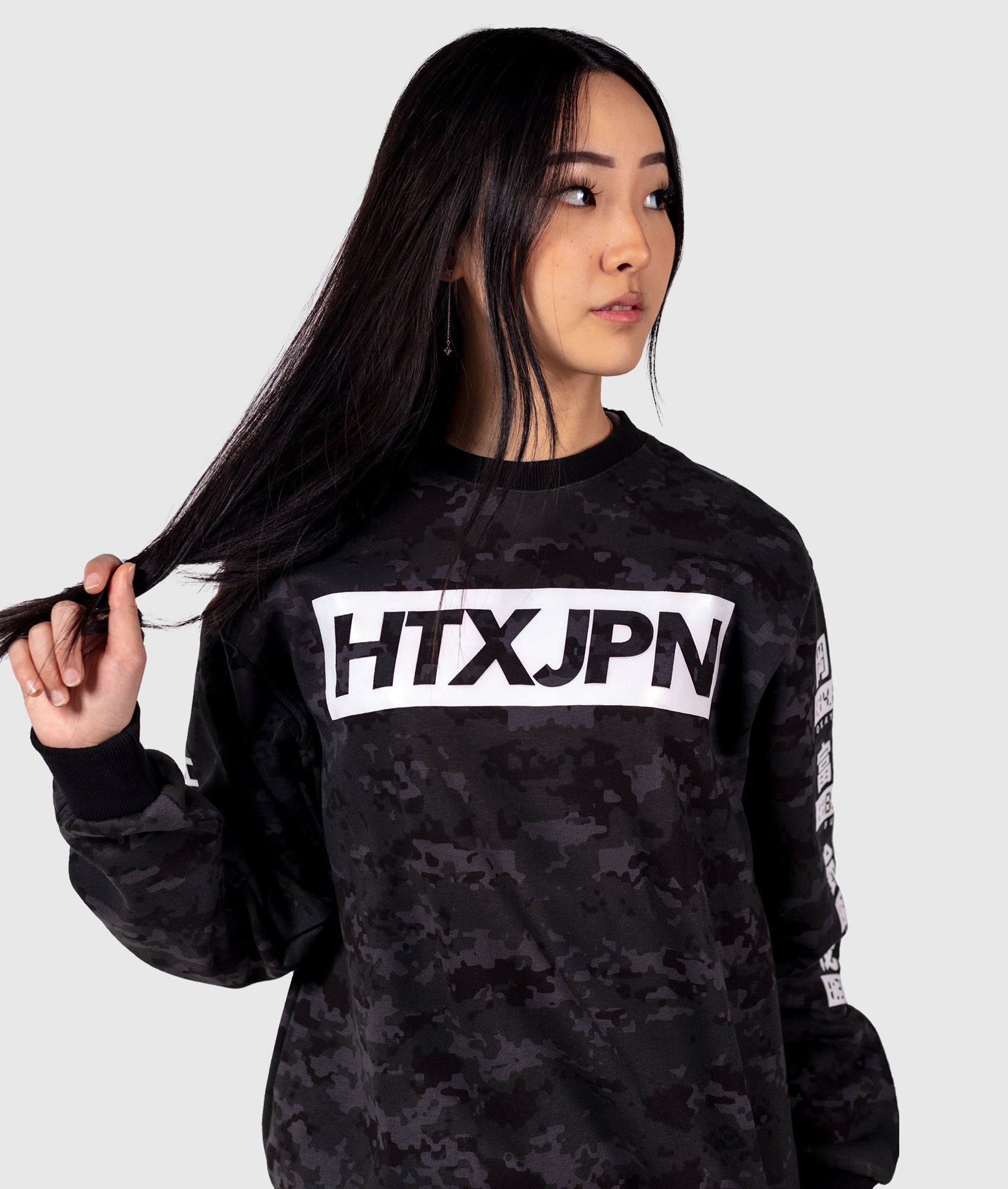 HTXJPN Times Crew Womens Sweater - Camo - Hardtuned
