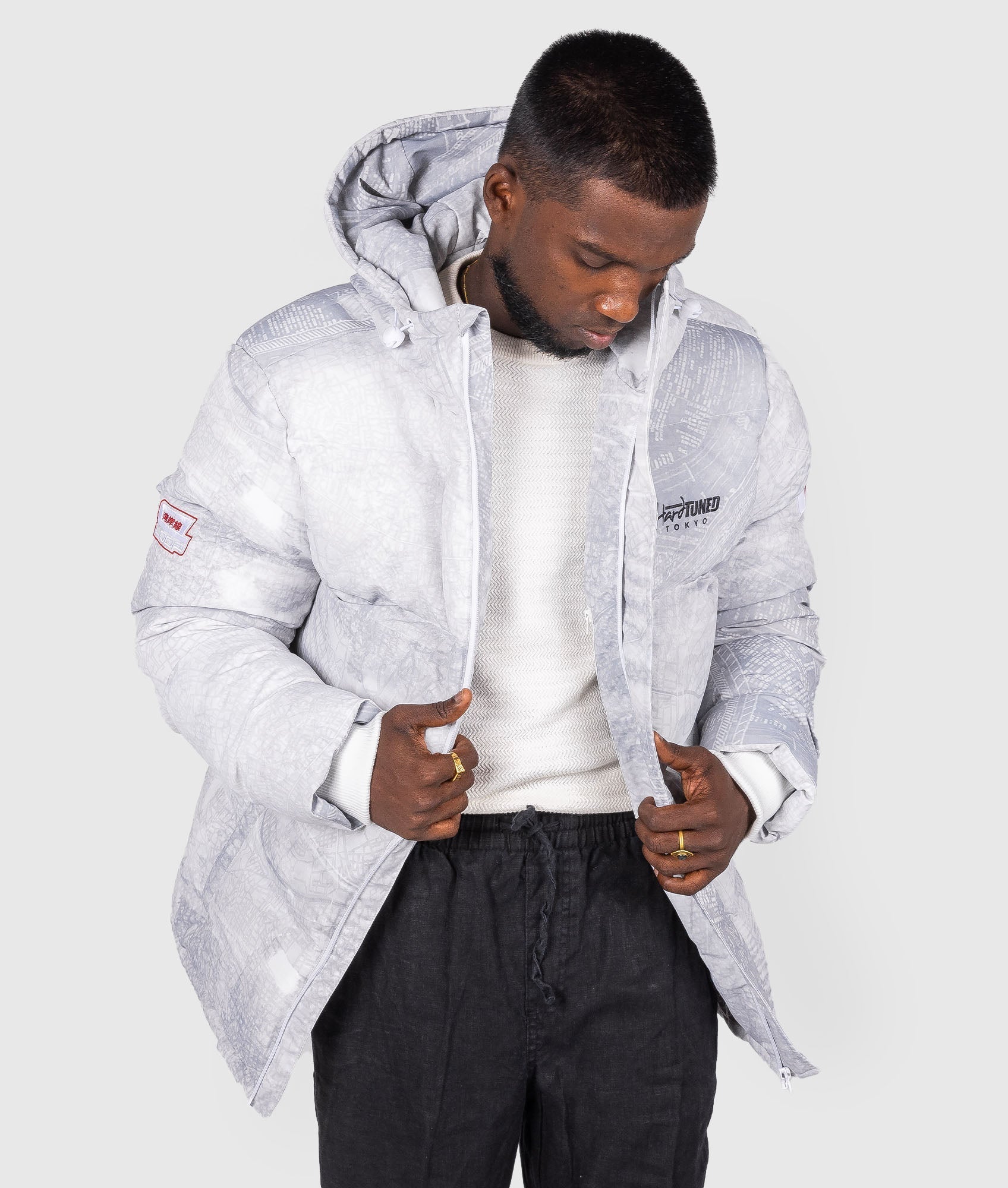 Mens Shuto White Puffer Jacket – Hardtuned