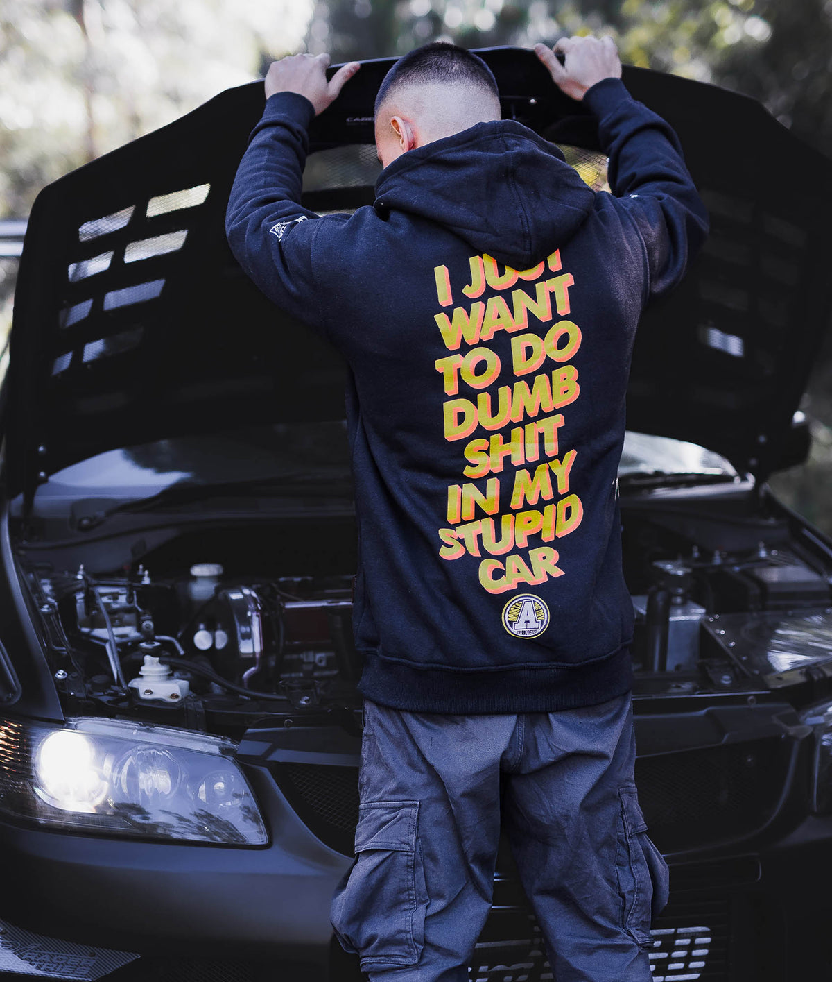 Dumb Racing Helments Men's Car Hoodies - High-Quality Racing Hoodies for Men - Hardtuned