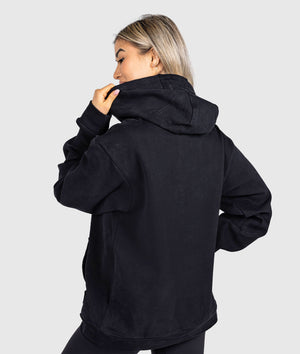 Women's Hardtuned Embossed P1 Fleece Hoodie - Black - Hardtuned