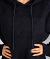 Women&#39;s Hardtuned Embossed P1 Fleece Hoodie - Black - Hardtuned